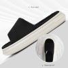 imageNineCiFun Unisex House Slippers Memory Foam Open toe Summer Slippers for Men and Women Corduroy Platform Slippers for Indoor and Outdoor UseBlack