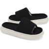 imageNineCiFun Unisex House Slippers Memory Foam Open toe Summer Slippers for Men and Women Corduroy Platform Slippers for Indoor and Outdoor UseBlack