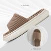 imageNineCiFun Unisex House Slippers Memory Foam Open toe Summer Slippers for Men and Women Corduroy Platform Slippers for Indoor and Outdoor UseBrown