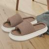 imageNineCiFun Unisex House Slippers Memory Foam Open toe Summer Slippers for Men and Women Corduroy Platform Slippers for Indoor and Outdoor UseBrown