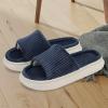 imageNineCiFun Unisex House Slippers Memory Foam Open toe Summer Slippers for Men and Women Corduroy Platform Slippers for Indoor and Outdoor UseNavy