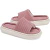 imageNineCiFun Unisex House Slippers Memory Foam Open toe Summer Slippers for Men and Women Corduroy Platform Slippers for Indoor and Outdoor UsePink