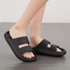 imageNineCiFun Unisex Pillow Slippers Cloud Slides for Women and Men Platform Slide Sandals with Arch SupportBlack