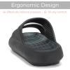 imageNineCiFun Unisex Pillow Slippers Cloud Slides for Women and Men Platform Slide Sandals with Arch SupportBlack