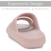 imageNineCiFun Unisex Pillow Slippers Cloud Slides for Women and Men Platform Slide Sandals with Arch SupportPink