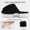 imageNineCiFun Womens Bunny Slippers Memory Foam House Plush Fluffy Rabbit Slippers Comfy Fuzzy Faux Fur Lining Indoor Animal Bedroom ShoesBlack