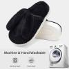 imageNineCiFun Womens Bunny Slippers Memory Foam House Plush Fluffy Rabbit Slippers Comfy Fuzzy Faux Fur Lining Indoor Animal Bedroom ShoesBlack