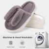 imageNineCiFun Womens Bunny Slippers Memory Foam House Plush Fluffy Rabbit Slippers Comfy Fuzzy Faux Fur Lining Indoor Animal Bedroom ShoesGrey
