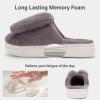 imageNineCiFun Womens Bunny Slippers Memory Foam House Plush Fluffy Rabbit Slippers Comfy Fuzzy Faux Fur Lining Indoor Animal Bedroom ShoesGrey