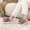 imageNineCiFun Womens Bunny Slippers Memory Foam House Plush Fluffy Rabbit Slippers Comfy Fuzzy Faux Fur Lining Indoor Animal Bedroom ShoesGrey