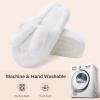 imageNineCiFun Womens Bunny Slippers Memory Foam House Plush Fluffy Rabbit Slippers Comfy Fuzzy Faux Fur Lining Indoor Animal Bedroom ShoesWhite