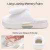 imageNineCiFun Womens Bunny Slippers Memory Foam House Plush Fluffy Rabbit Slippers Comfy Fuzzy Faux Fur Lining Indoor Animal Bedroom ShoesWhite
