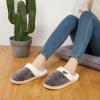 imageNineCiFun Womens Comfy House Slippers Memory Foam Fuzzy Bedroom Scuffs Slippers Indoor Outdoor Anti Skid Home Slippers Shoes with Warm Plush LiningBlack
