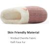 imageNineCiFun Womens Comfy House Slippers Memory Foam Fuzzy Bedroom Scuffs Slippers Indoor Outdoor Anti Skid Home Slippers Shoes with Warm Plush LiningDark Pink
