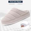 imageNineCiFun Womens Fuzzy House Slippers Corduroy Memory Foam Slippers Warm Slip On Comfy Bedroom Slippers Indoor Outdoor ShoesBeige