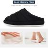 imageNineCiFun Womens Fuzzy House Slippers Corduroy Memory Foam Slippers Warm Slip On Comfy Bedroom Slippers Indoor Outdoor ShoesBlack