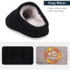 imageNineCiFun Womens Fuzzy House Slippers Corduroy Memory Foam Slippers Warm Slip On Comfy Bedroom Slippers Indoor Outdoor ShoesBlack