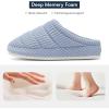 imageNineCiFun Womens Fuzzy House Slippers Corduroy Memory Foam Slippers Warm Slip On Comfy Bedroom Slippers Indoor Outdoor ShoesBlue