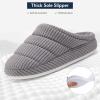 imageNineCiFun Womens Fuzzy House Slippers Corduroy Memory Foam Slippers Warm Slip On Comfy Bedroom Slippers Indoor Outdoor ShoesLjght Grey