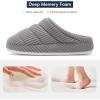 imageNineCiFun Womens Fuzzy House Slippers Corduroy Memory Foam Slippers Warm Slip On Comfy Bedroom Slippers Indoor Outdoor ShoesLjght Grey