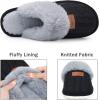 imageNineCiFun Womens Fuzzy Slippers Memory Foam Cozy House Slippers Comfy Scuffs Indoor Outdoor Gift Slippers with Soft Faux Fur LiningBlack