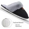 imageNineCiFun Womens Fuzzy Slippers Memory Foam Cozy House Slippers Comfy Scuffs Indoor Outdoor Gift Slippers with Soft Faux Fur LiningBlack