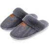 imageNineCiFun Womens Fuzzy Slippers Memory Foam Cozy House Slippers Comfy Scuffs Indoor Outdoor Gift Slippers with Soft Faux Fur LiningDark Grey