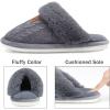 imageNineCiFun Womens Fuzzy Slippers Memory Foam Cozy House Slippers Comfy Scuffs Indoor Outdoor Gift Slippers with Soft Faux Fur LiningDark Grey