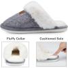 imageNineCiFun Womens Fuzzy Slippers Memory Foam Cozy House Slippers Comfy Scuffs Indoor Outdoor Gift Slippers with Soft Faux Fur LiningGrey