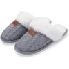 imageNineCiFun Womens Fuzzy Slippers Memory Foam Cozy House Slippers Comfy Scuffs Indoor Outdoor Gift Slippers with Soft Faux Fur LiningGrey
