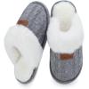 imageNineCiFun Womens Fuzzy Slippers Memory Foam Cozy House Slippers Comfy Scuffs Indoor Outdoor Gift Slippers with Soft Faux Fur LiningGrey