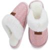 imageNineCiFun Womens Fuzzy Slippers Memory Foam Cozy House Slippers Comfy Scuffs Indoor Outdoor Gift Slippers with Soft Faux Fur LiningLight Pink