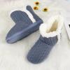 imageNineCiFun Womens Fuzzy Winter Bootie Slippers Knitted Ankle Boots Slippers Warm House Shoes Outdoor Indoor with Plush Fur LiningBlue