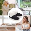 imageNineCiFun Womens Fuzzy Winter Bootie Slippers Knitted Ankle Boots Slippers Warm House Shoes Outdoor Indoor with Plush Fur LiningDark Black