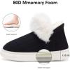 imageNineCiFun Womens Fuzzy Winter Bootie Slippers Knitted Ankle Boots Slippers Warm House Shoes Outdoor Indoor with Plush Fur LiningDark Black