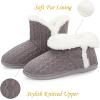 imageNineCiFun Womens Fuzzy Winter Bootie Slippers Knitted Ankle Boots Slippers Warm House Shoes Outdoor Indoor with Plush Fur LiningGrey