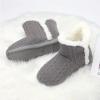 imageNineCiFun Womens Fuzzy Winter Bootie Slippers Knitted Ankle Boots Slippers Warm House Shoes Outdoor Indoor with Plush Fur LiningGrey