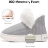 imageNineCiFun Womens Fuzzy Winter Bootie Slippers Knitted Ankle Boots Slippers Warm House Shoes Outdoor Indoor with Plush Fur LiningLight Grey