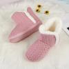 imageNineCiFun Womens Fuzzy Winter Bootie Slippers Knitted Ankle Boots Slippers Warm House Shoes Outdoor Indoor with Plush Fur LiningPink