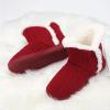 imageNineCiFun Womens Fuzzy Winter Bootie Slippers Knitted Ankle Boots Slippers Warm House Shoes Outdoor Indoor with Plush Fur LiningRed