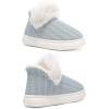 imageNineCiFun Womens Fuzzy Winter Bootie Slippers Knitted Ankle Boots Slippers Warm House Shoes Outdoor Indoor with Plush Fur LiningSky Blue
