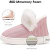imageNineCiFun Womens Fuzzy Winter Bootie Slippers Knitted Ankle Boots Slippers Warm House Shoes Outdoor Indoor with Plush Fur LiningTender Pink