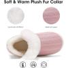 imageNineCiFun Womens Fuzzy Winter Bootie Slippers Knitted Ankle Boots Slippers Warm House Shoes Outdoor Indoor with Plush Fur LiningTender Pink
