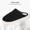 imageNineCiFun Womens House Shoes Warm Memory Foam Slippers for Women Indoor Soft Fleece Lined Womens SlippersBlack