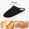 imageNineCiFun Womens House Shoes Warm Memory Foam Slippers for Women Indoor Soft Fleece Lined Womens SlippersBlack
