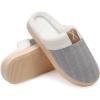 imageNineCiFun Womens House Slippers Memory Foam Bedroom Slippers Indoor Outdoor Slip On Home Shoes with Soft Terry LiningLight Grey