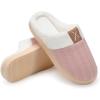imageNineCiFun Womens House Slippers Memory Foam Bedroom Slippers Indoor Outdoor Slip On Home Shoes with Soft Terry LiningLight Pink