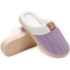 imageNineCiFun Womens House Slippers Memory Foam Bedroom Slippers Indoor Outdoor Slip On Home Shoes with Soft Terry LiningViolet