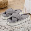 imageNineCiFun Womens House Slippers Open Toe Slide Slippers for Women Summer Slippers Memory Foam House Shoes with Cross Band Platform Slippers for Indoor and Outdoor UseGrey