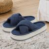 imageNineCiFun Womens House Slippers Open Toe Slide Slippers for Women Summer Slippers Memory Foam House Shoes with Cross Band Platform Slippers for Indoor and Outdoor UseNavy